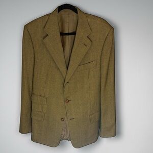 Luciano Barbera Olive 100% Cashmere Blazer